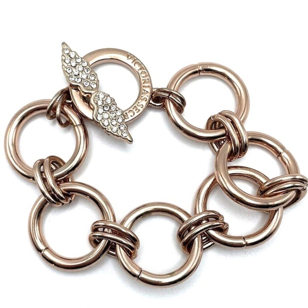 Victoria’s Secret Angel  Bracelet Limited Edition Rose Gold Crystal Wings Toggle